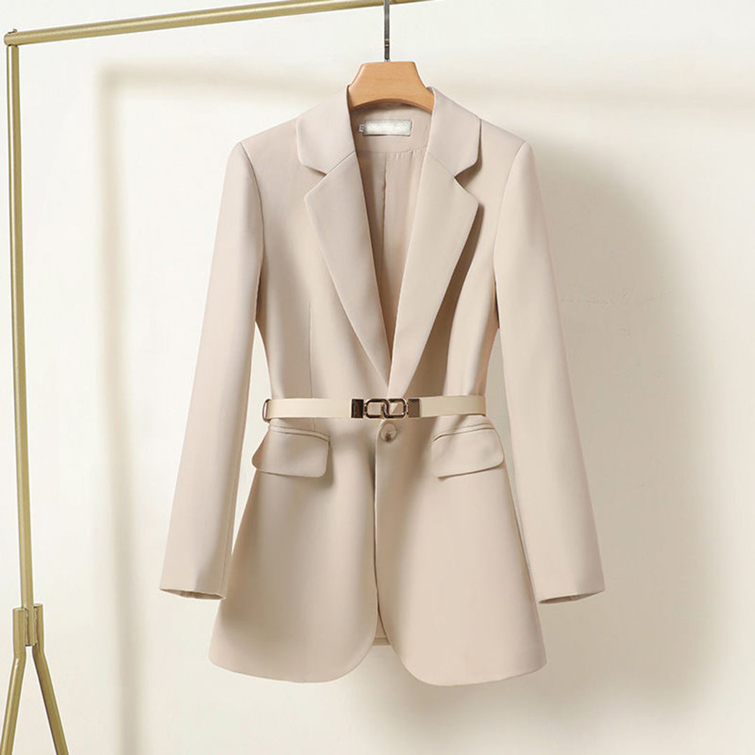 Blazer Largo con Cinturón Frontal para Mujer | Ideal para Uso Profesional y Eventos Formales