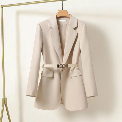Blazer Largo con Cinturón Frontal para Mujer | Ideal para Uso Profesional y Eventos Formales