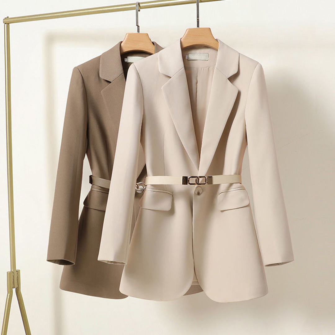 Blazer Largo con Cinturón Frontal para Mujer | Ideal para Uso Profesional y Eventos Formales