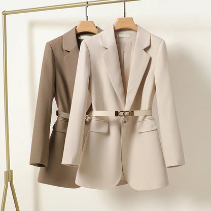 Blazer Largo con Cinturón Frontal para Mujer | Ideal para Uso Profesional y Eventos Formales