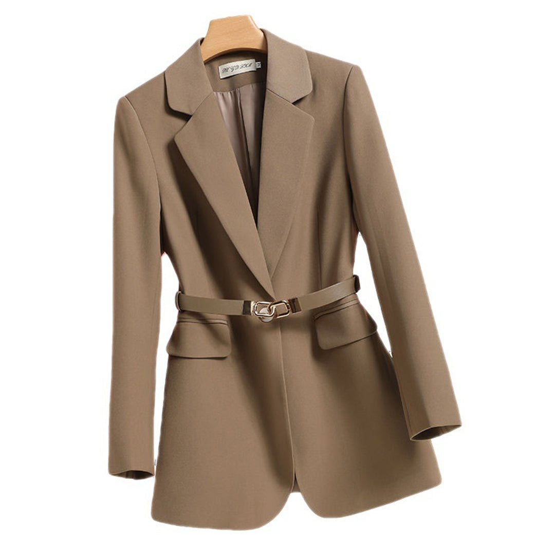 Blazer Largo con Cinturón Frontal para Mujer | Ideal para Uso Profesional y Eventos Formales