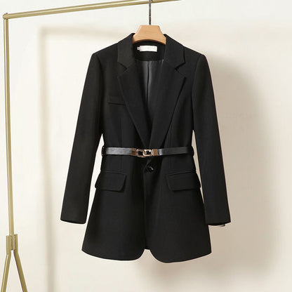Blazer Largo con Cinturón Frontal para Mujer | Ideal para Uso Profesional y Eventos Formales