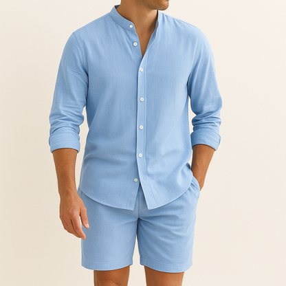 Conjunto De Dos Piezas Para Hombre Con Camisa Y Pantalón | Ideal Para Días Calurosos