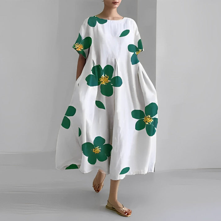 Vestido Midi Con Estampado Floral Y Corte Relajado Para Mujer | Ideal Para Uso Diario Y Salidas Informales