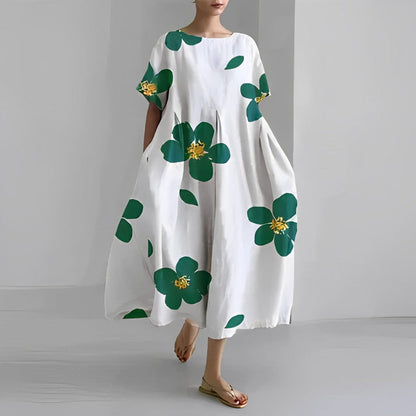 Vestido Midi Con Estampado Floral Y Corte Relajado Para Mujer | Ideal Para Uso Diario Y Salidas Informales