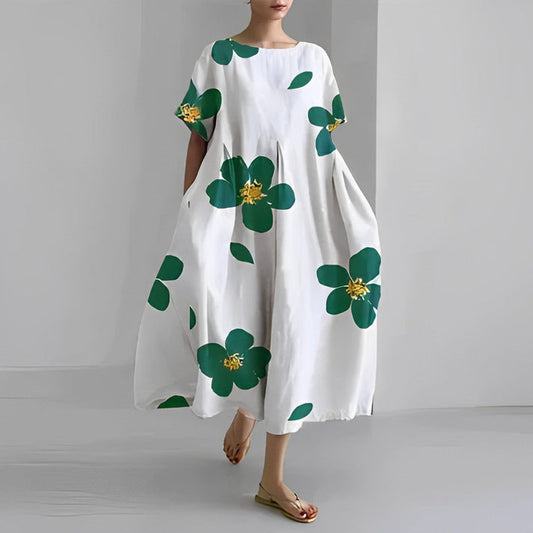 Vestido Midi Con Estampado Floral Y Corte Relajado Para Mujer | Ideal Para Uso Diario Y Salidas Informales