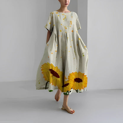 Vestido Midi Con Estampado Floral Y Corte Relajado Para Mujer | Ideal Para Uso Diario Y Salidas Informales