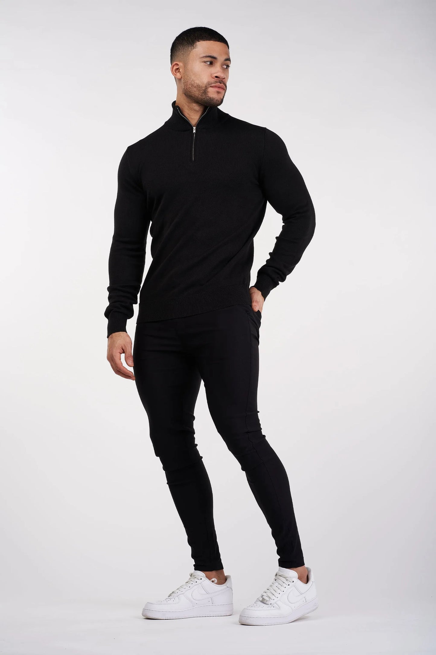 Jersey Con Cuello Alto Y Cremallera Para Hombre | Ideal Para Uso Diario Y Profesional