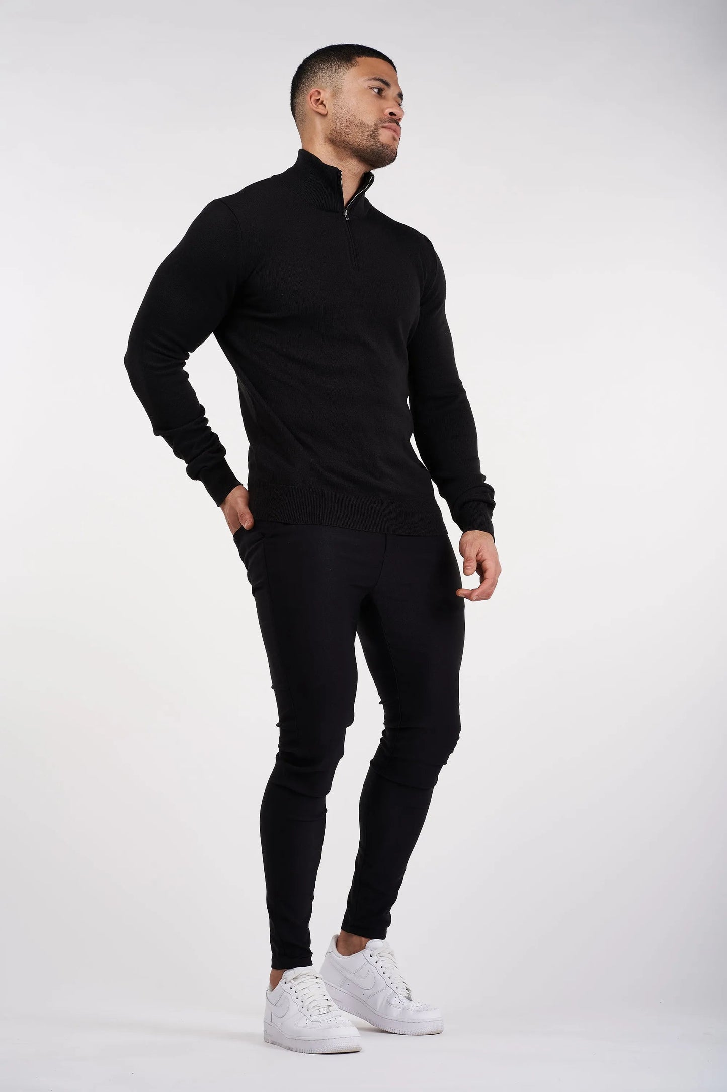 Jersey Con Cuello Alto Y Cremallera Para Hombre | Ideal Para Uso Diario Y Profesional