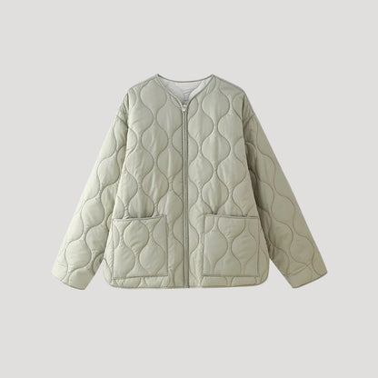 Chaqueta Acolchada Ligera con Cierre a Presión para Mujer | Ideal para Entretiempo