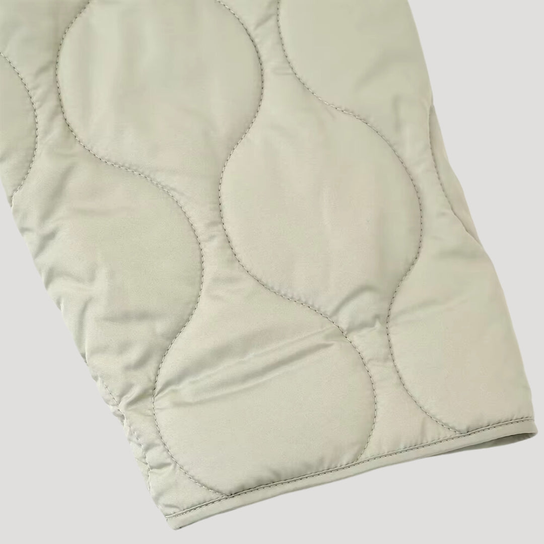 Chaqueta Acolchada Ligera con Cierre a Presión para Mujer | Ideal para Entretiempo