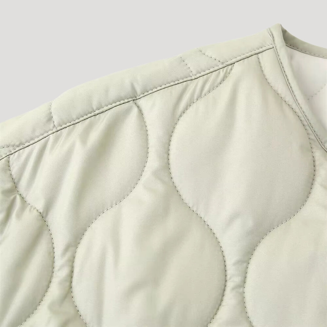 Chaqueta Acolchada Ligera con Cierre a Presión para Mujer | Ideal para Entretiempo