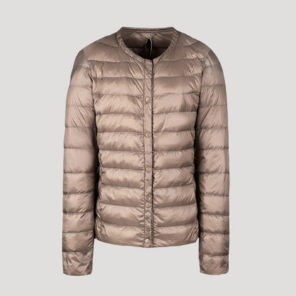 Chaqueta Acolchada con Cierre de Cremallera y Botones a Presión para Mujer | Ideal para Entretiempo
