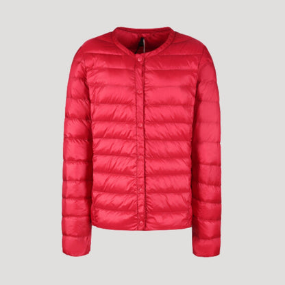 Chaqueta Acolchada con Cierre de Cremallera y Botones a Presión para Mujer | Ideal para Entretiempo