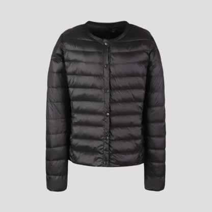Chaqueta Acolchada con Cierre de Cremallera y Botones a Presión para Mujer | Ideal para Entretiempo