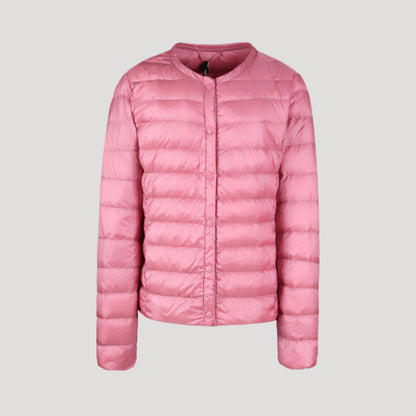 Chaqueta Acolchada con Cierre de Cremallera y Botones a Presión para Mujer | Ideal para Entretiempo