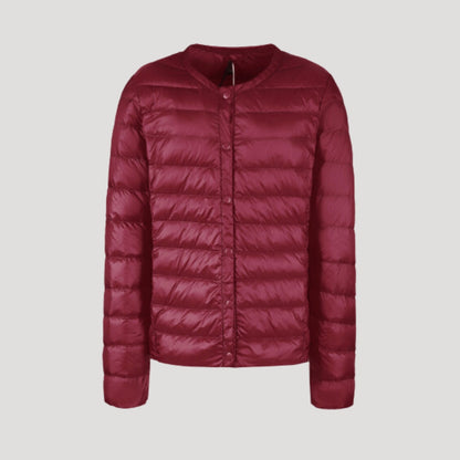 Chaqueta Acolchada con Cierre de Cremallera y Botones a Presión para Mujer | Ideal para Entretiempo