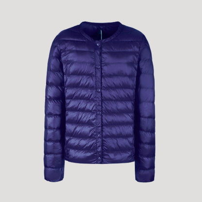 Chaqueta Acolchada con Cierre de Cremallera y Botones a Presión para Mujer | Ideal para Entretiempo
