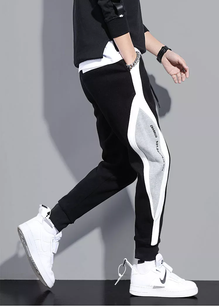 Jogger Casual con Cintura Elástica y Diseño Patchwork para Hombre | Ideal para Uso Diario y Salidas Informales