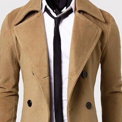 Trench-Coat De Doble Botonadura Con Cinturón Ajustable Para Hombre | Ideal Para Uso Diario Y Urbano
