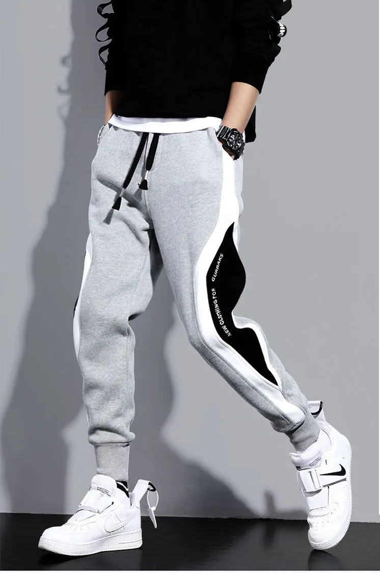 Jogger Casual con Cintura Elástica y Diseño Patchwork para Hombre | Ideal para Uso Diario y Salidas Informales