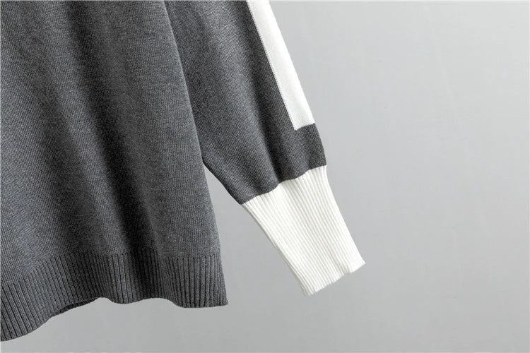 Conjunto de Jersey con Motivo Patchwork y Pantalón para Mujer | Ideal para Otoño