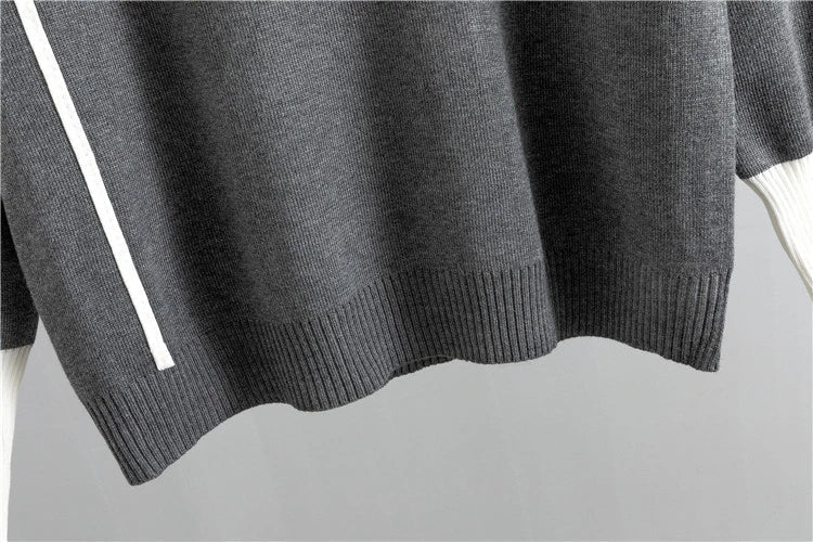 Conjunto de Jersey con Motivo Patchwork y Pantalón para Mujer | Ideal para Otoño