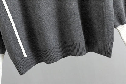 Conjunto de Jersey con Motivo Patchwork y Pantalón para Mujer | Ideal para Otoño