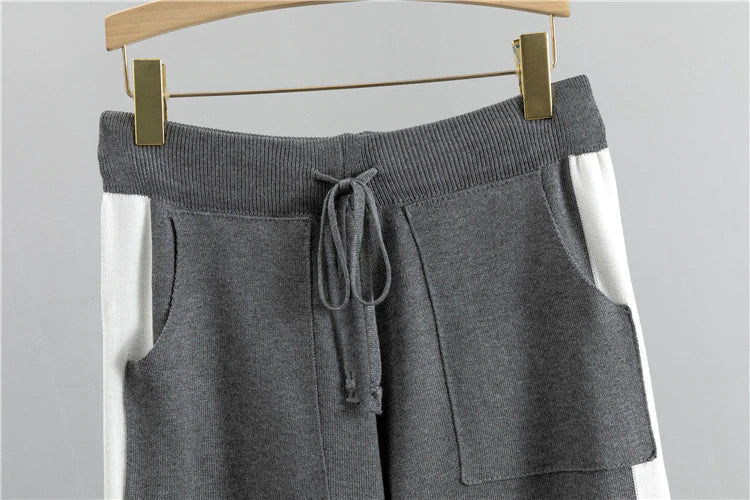 Conjunto de Jersey con Motivo Patchwork y Pantalón para Mujer | Ideal para Otoño