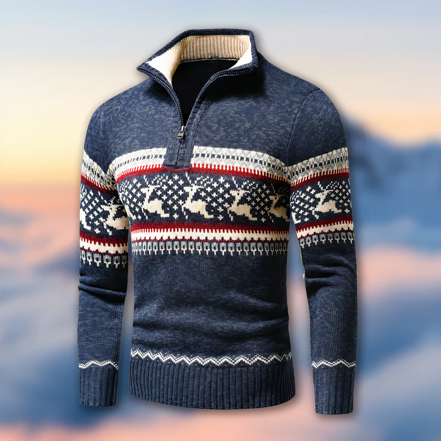Jersey de Manga Larga con Medio Cierre y Cuello Alto para Hombre | Ideal para Uso Diario y Casual