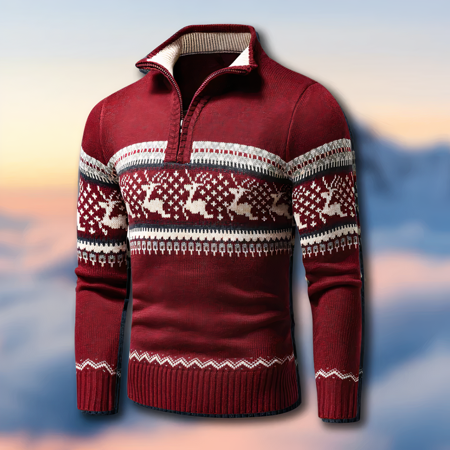 Jersey de Manga Larga con Medio Cierre y Cuello Alto para Hombre | Ideal para Uso Diario y Casual