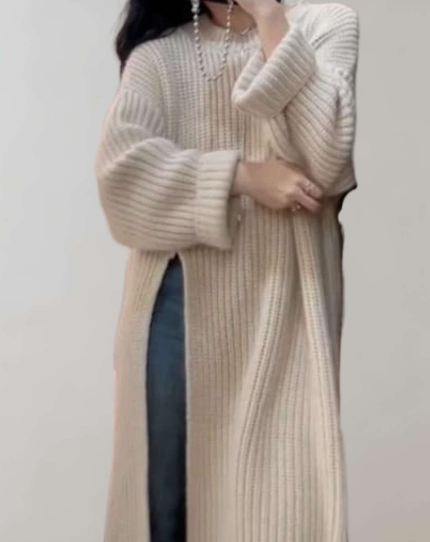 Jersey Largo De Corte Amplio Con Abertura Para Mujer | Ideal Para Uso Diario