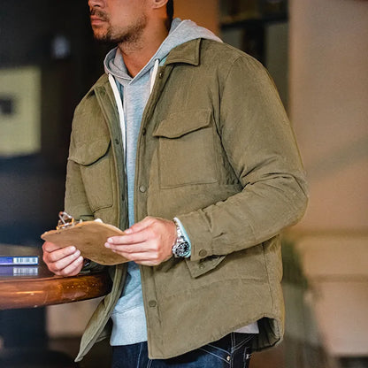 Chaqueta Con Cremallera Frontal Y Bolsillos Funcionales Para Hombres | Ideal Para Actividades Exteriores