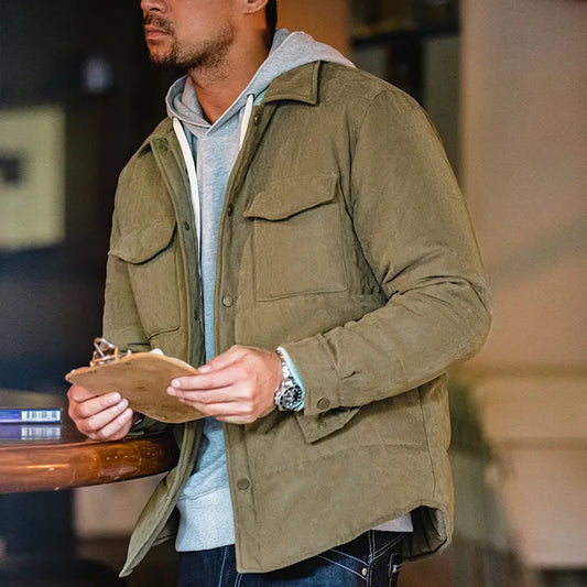 Chaqueta Con Cremallera Frontal Y Bolsillos Funcionales Para Hombres | Ideal Para Actividades Exteriores