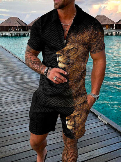 Conjunto de Polo con Cremallera y Short para Hombre | Ideal para el Verano