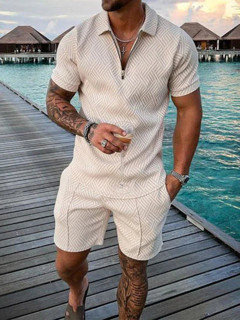 Conjunto de Polo con Cremallera y Short para Hombre | Ideal para el Verano