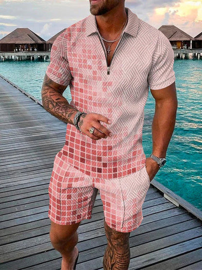 Conjunto de Polo con Cremallera y Short para Hombre | Ideal para el Verano