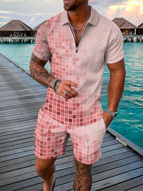 Conjunto de Polo con Cremallera y Short para Hombre | Ideal para el Verano