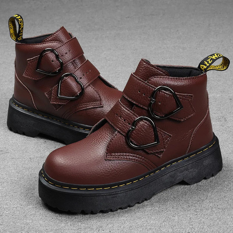 Botas de Invierno con Suela Gruesa y Hebilla Decorativa para Mujer | Ideal para Invierno