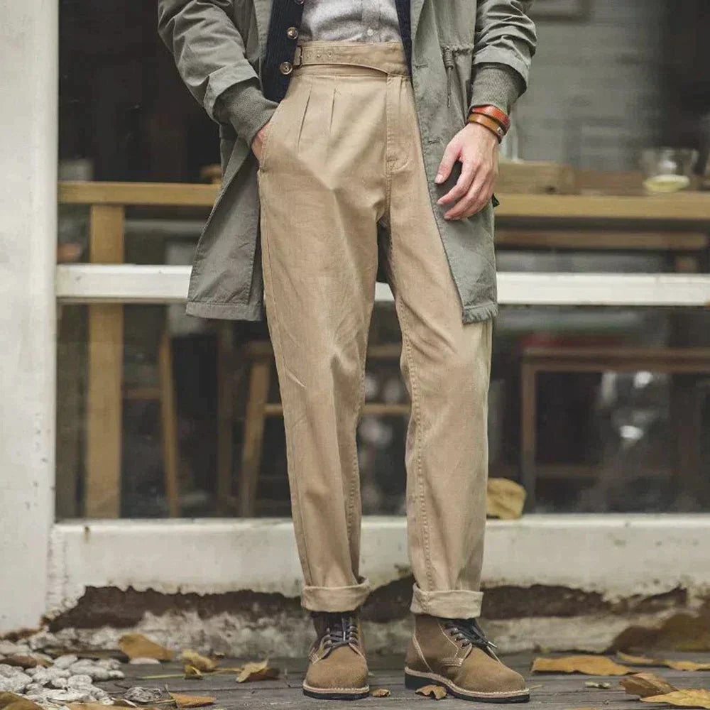 Pantalón Gurkha Con Pliegues Y Corte Recto Para Adultos | Ideal Para Uso Diario Profesional O Informal