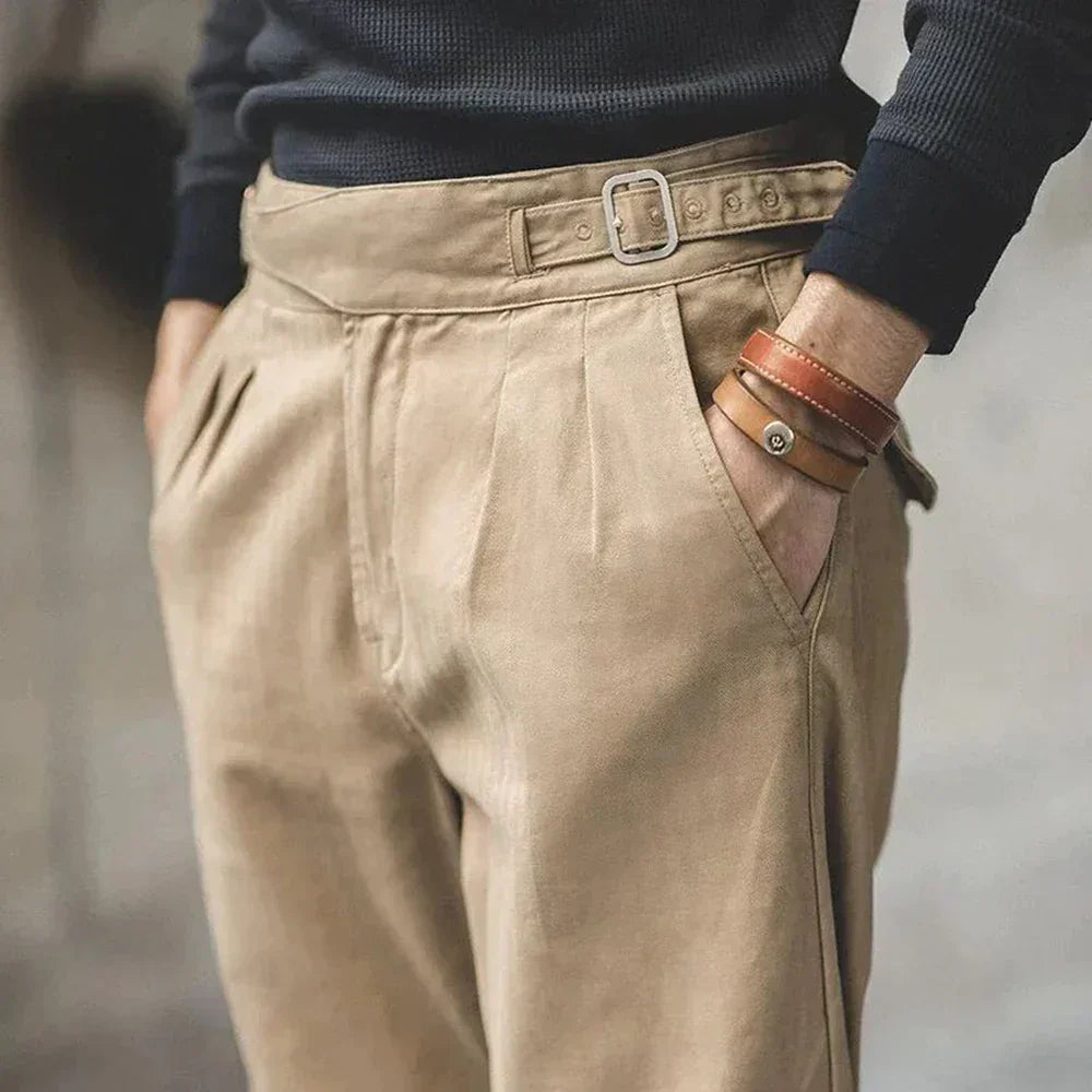 Pantalón Gurkha Con Pliegues Y Corte Recto Para Adultos | Ideal Para Uso Diario Profesional O Informal