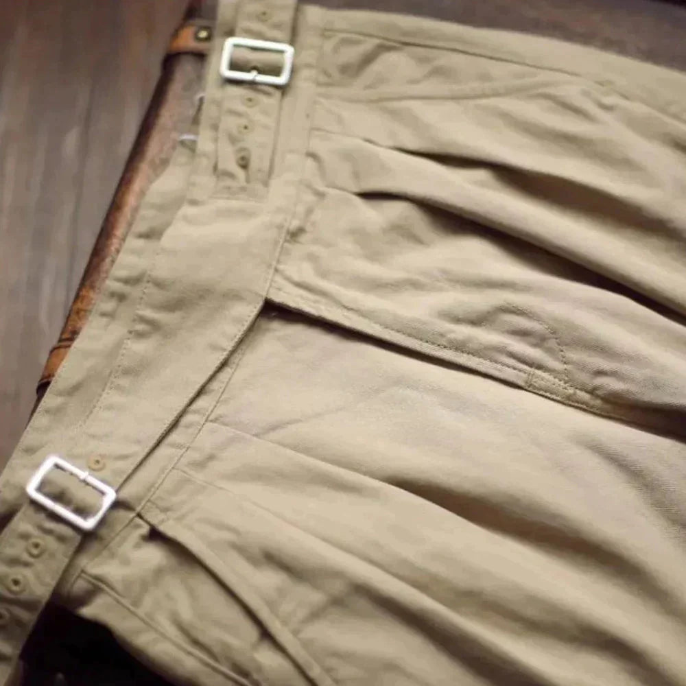 Pantalón Gurkha Con Pliegues Y Corte Recto Para Adultos | Ideal Para Uso Diario Profesional O Informal