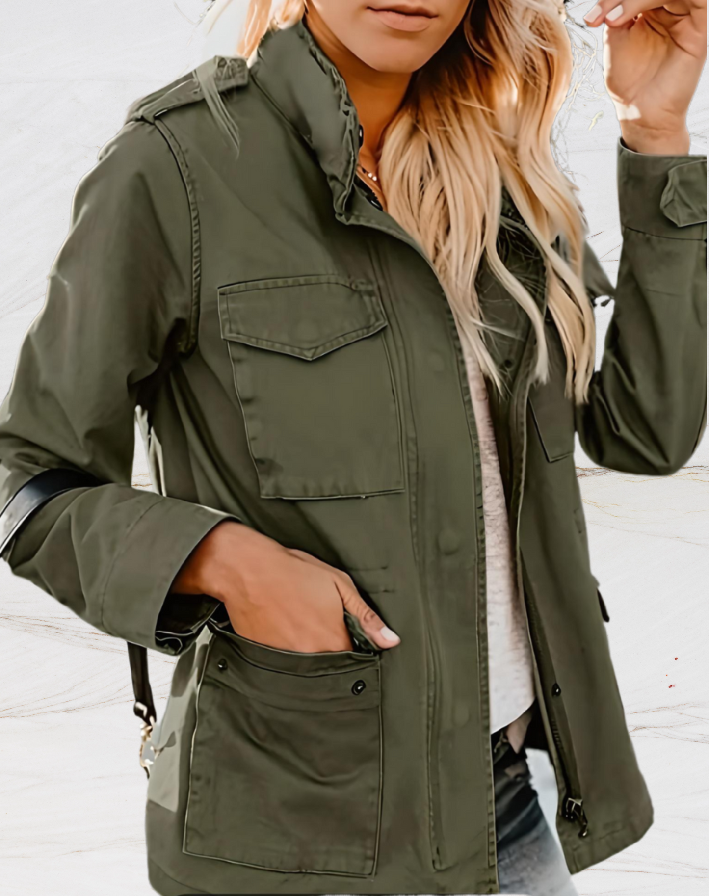Chaqueta con Mangas Largas Y Cuatro Bolsillos para Mujer | Ideal para Uso Diario
