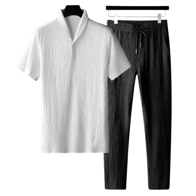 Conjunto De Dos Piezas Para Hombre Con Polo De Manga Corta Y Pantalón | Ideal Para Uso Diario
