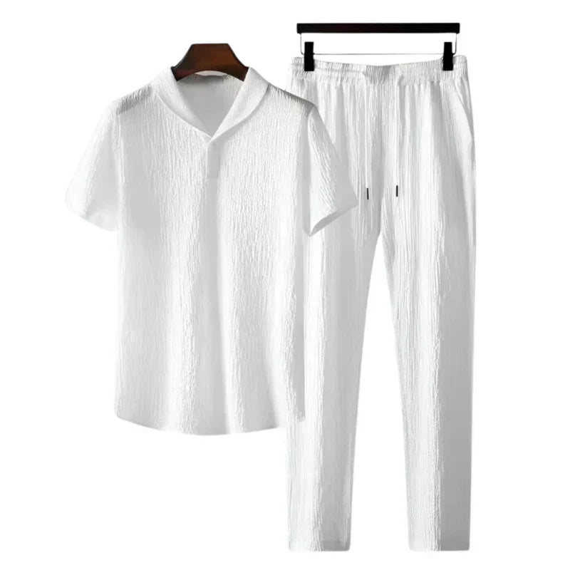 Conjunto De Dos Piezas Para Hombre Con Polo De Manga Corta Y Pantalón | Ideal Para Uso Diario