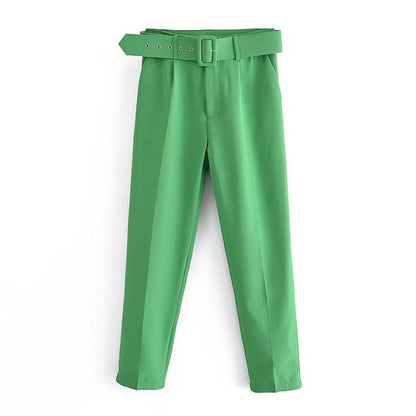 Pantalón de Talle Alto con Cinturón Ajustable y Bolsillos Funcionales para Mujer | Ideal para Uso Diario o Salidas Informales