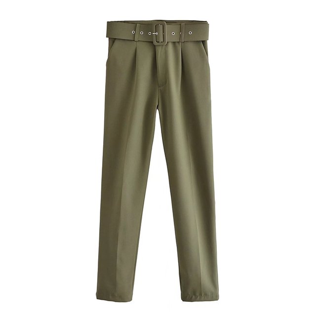 Pantalón de Talle Alto con Cinturón Ajustable y Bolsillos Funcionales para Mujer | Ideal para Uso Diario o Salidas Informales