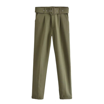 Pantalón de Talle Alto con Cinturón Ajustable y Bolsillos Funcionales para Mujer | Ideal para Uso Diario o Salidas Informales