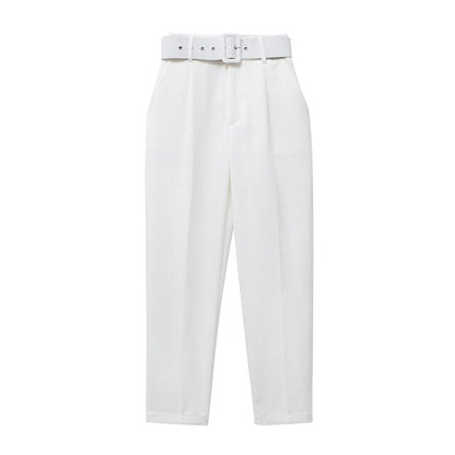 Pantalón de Talle Alto con Cinturón Ajustable y Bolsillos Funcionales para Mujer | Ideal para Uso Diario o Salidas Informales