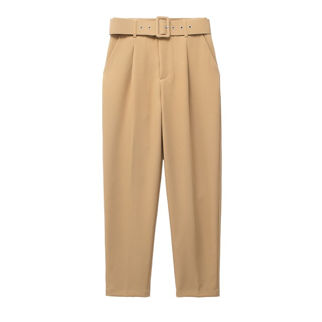 Pantalón de Talle Alto con Cinturón Ajustable y Bolsillos Funcionales para Mujer | Ideal para Uso Diario o Salidas Informales